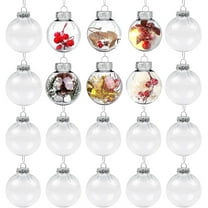 Fillable Christmas Ornaments Balls for Crafts,12 Pack 3.15inch DIY Christmas Tree Decorations, Hanging Plastic Clear Ornaments for Crafts Fillable, Clear Plastic Fillable Balls Ornament for Christmas