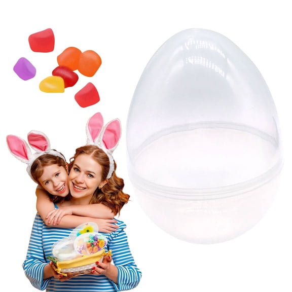 Fillable Clear Plastic Easter Eggs 3.5 Inch, Large Transparent Big Plastic Eggs, Ideal for Easter Egg Hunt, Party Supplies & Home Decor