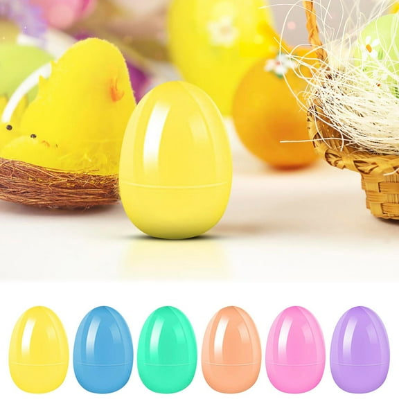 Fillable Easter Eggs 2.3 Inches, Pastel Macaron Color Assortment, Surprise Hunt Container, Holiday Party Favor Supply