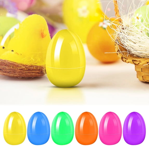 Fillable Easter Eggs with Hinges, Random Bright Colors, Plastic Surprise Eggs for Easter Hunts, Party Decoration & Gift Packaging