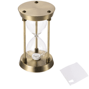 Fillable Hourglass, Vintage Bronze DIY Sand Timer with Hourglass Paper, Decorative Alloy Frame Glass Timer without Sands for Wedding Home Decor