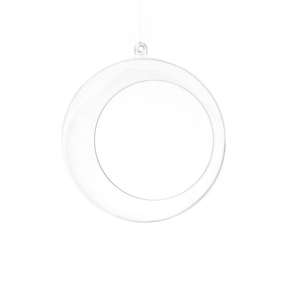 Fillable Plastic Clear Ball Ornament With Opening, 4-Inch, 12-Count