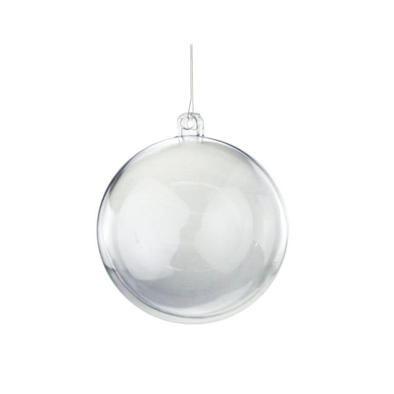 Fillable Round Clear Ball Ornaments, Small, 2-1/4-Inch, 12-Piece