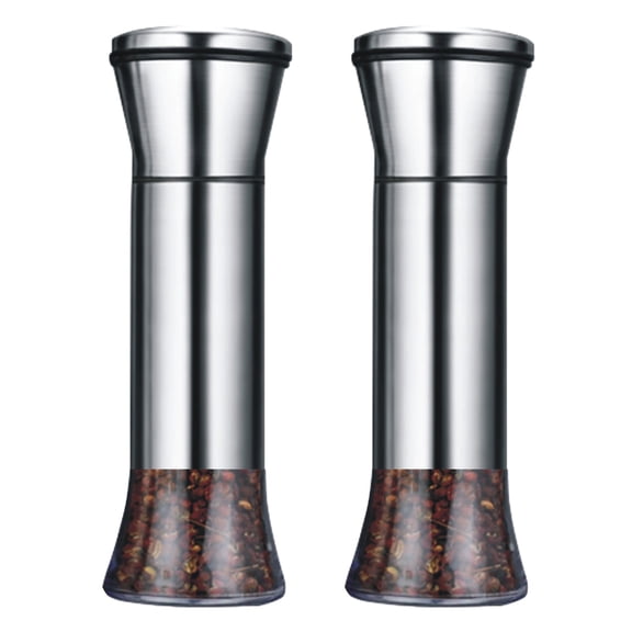 Fillable Stainless Steel Grinder - Aadjustable Black Pepper Grinder, Long Lasting Fresh Keeping Spice Grinder, Glass Blender That Can Be Used for Pepper, Cumin, Sea Salt