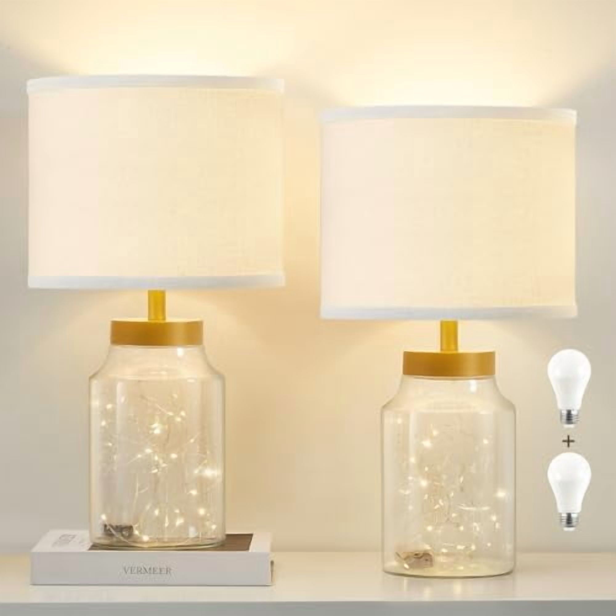 Fillable Table Lamp, Bedside Lamp with Clear Glass Fillable Lamp ...