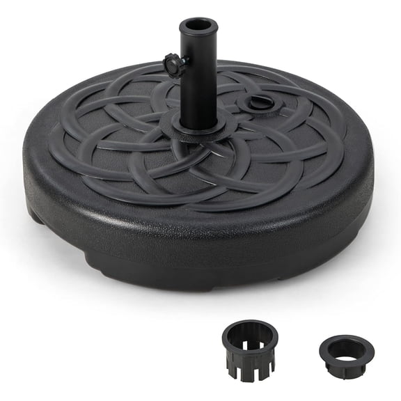 Fillable Umbrella Base Stand, Water & Sand Filled 102 lbs Heavy Duty Patio Umbrella Weight Stand, for 1.5-1.9 inch Umbrella Pole, 22 Inches Round Outdoor Umbrella Base for 10 ft Umbrella