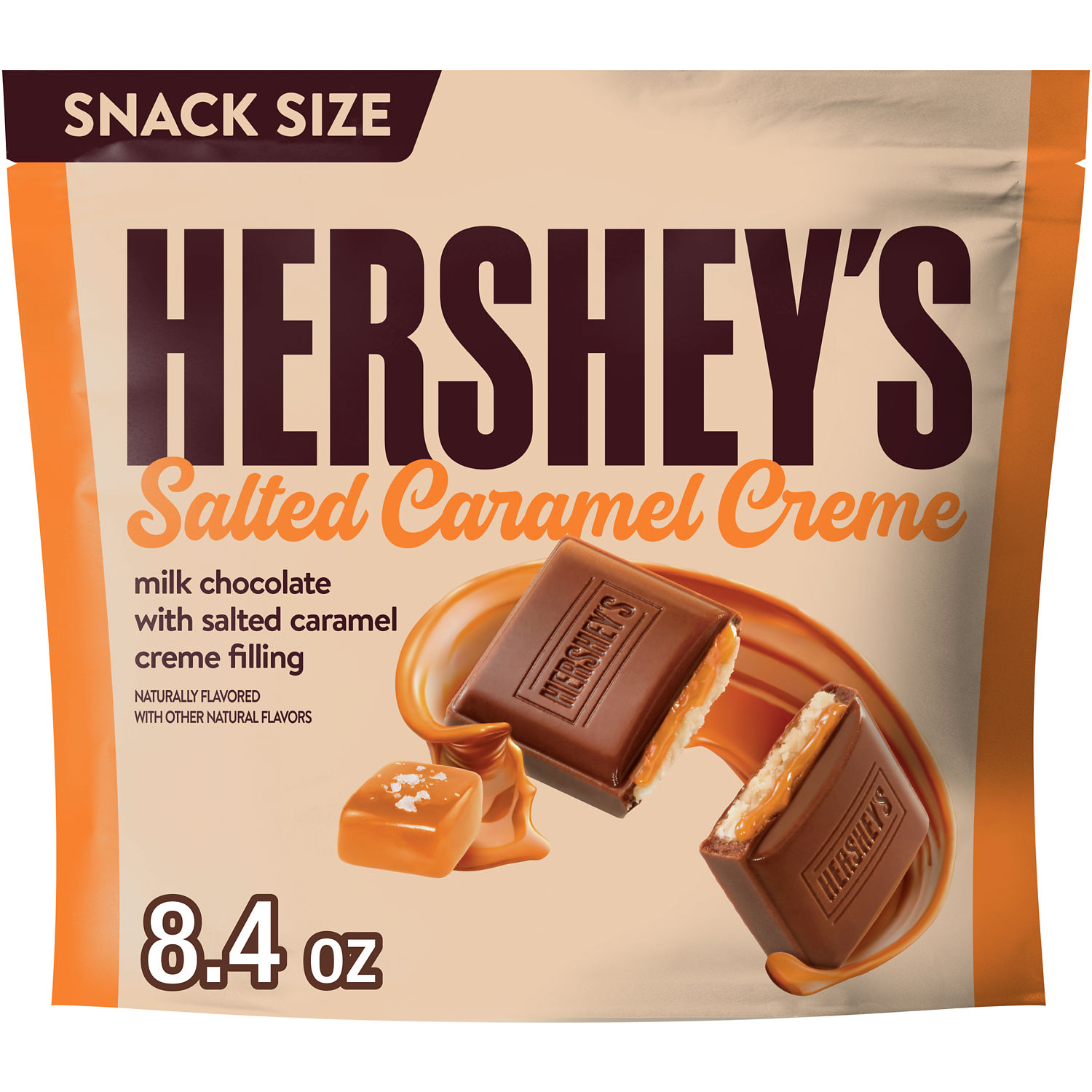 Caramelos Hershey's sabor crema de caramelo salado tamaño snack, bolsa 8.4 oz