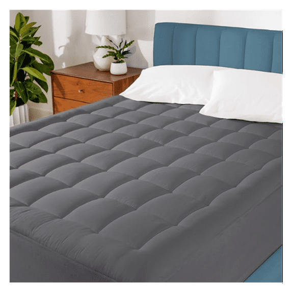 Filled Cotton Mattress 450g - Breathable Quilted Mattress Topper - Soft & Comfortable Mattress Pad for Twin XL, Full, Queen & King Size Beds - Enhanced Sleep Support