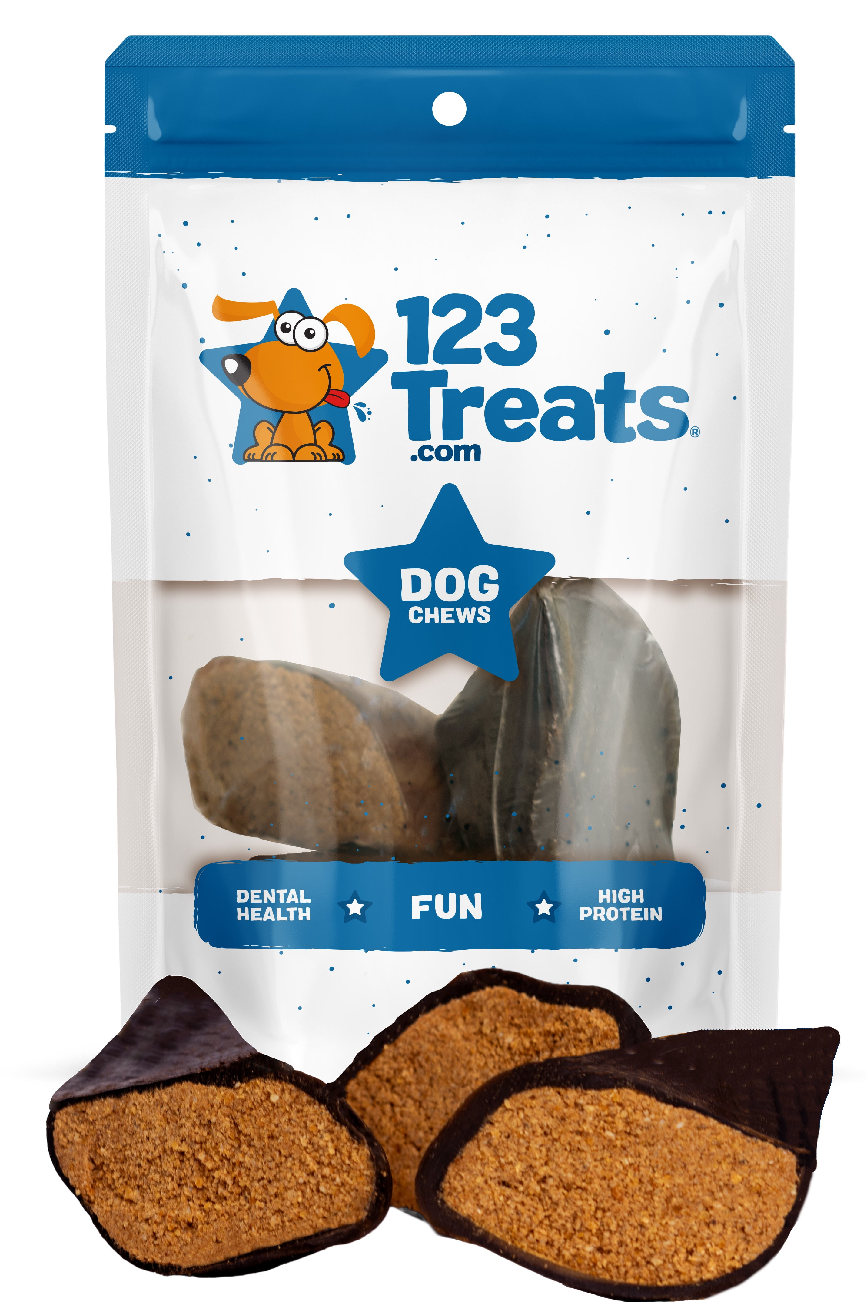 Filled Cow Hooves for Dogs (3 Count) Delicious Cheese & Bacon Flavor, Stuffed Natural Beef Hoof