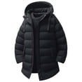 thumbnail image 1 of Filled Winter Coat: Thickened Warm Hooded Mid Length Versatile Knee Length, 1 of 9