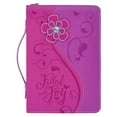 thumbnail image 1 of Filled With Joy Psalm Daisy Floral Hot Pink X-Large Faux Leather Bible Cover, 1 of 11