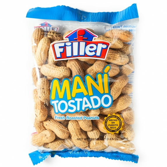 Filler Fresh Roasted Peanuts, 4.05 oz., Made in Puerto Rico, Contains Nuts