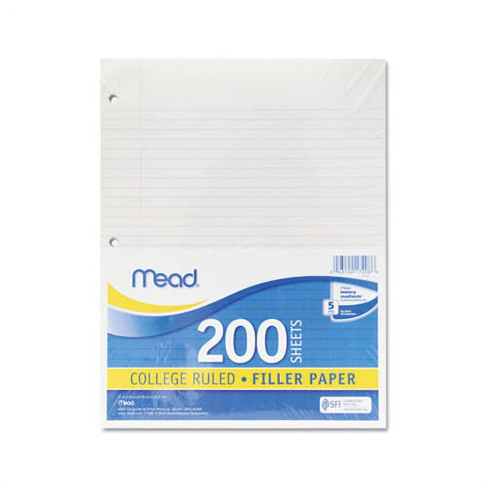 Filler Paper 3Hole, 8.5 x 11, Narrow Rule, 200/Pack