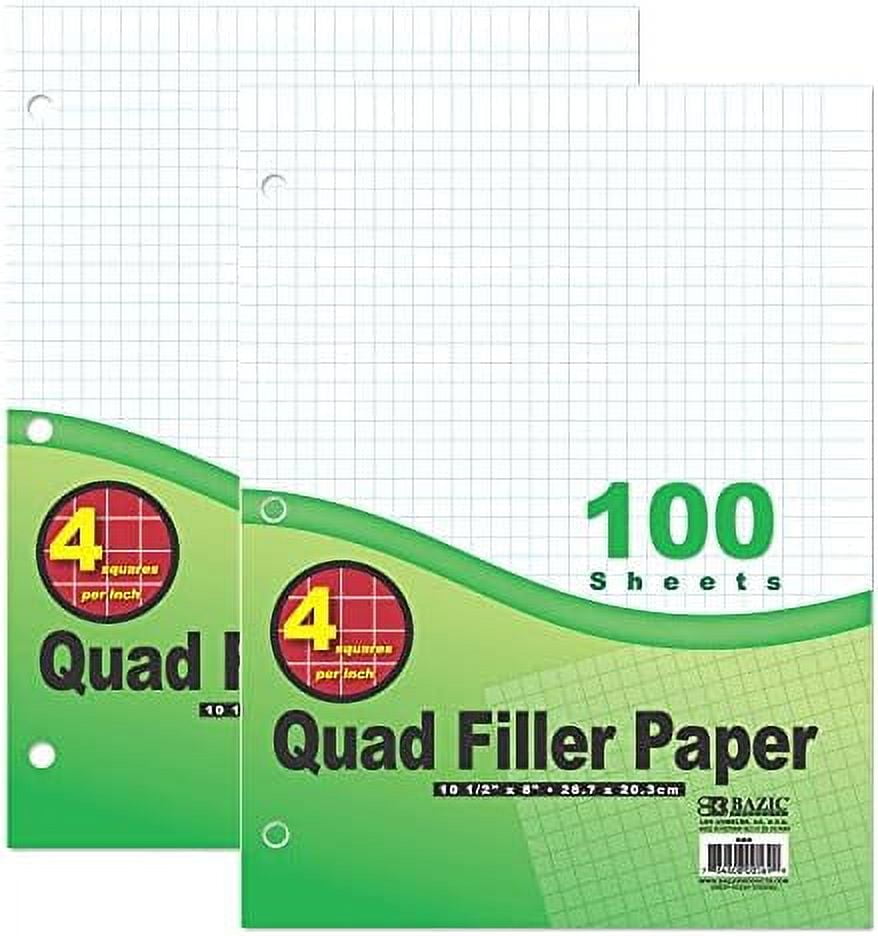 Filler Paper Loose Leaf Papers 100 Sheet, 41" Quad Ruled, 3 Hole