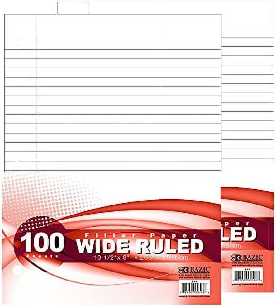 Filler Paper Loose Leaf Papers 100 ?Sheet, Wide Ruled 3 Hole Punched