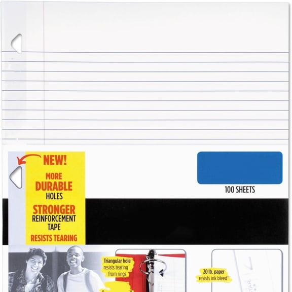 Filler Paper, Reinforced, Loose Leaf Paper, 11 x 8.5", 100 Sheets/Pack Pack Of 3
