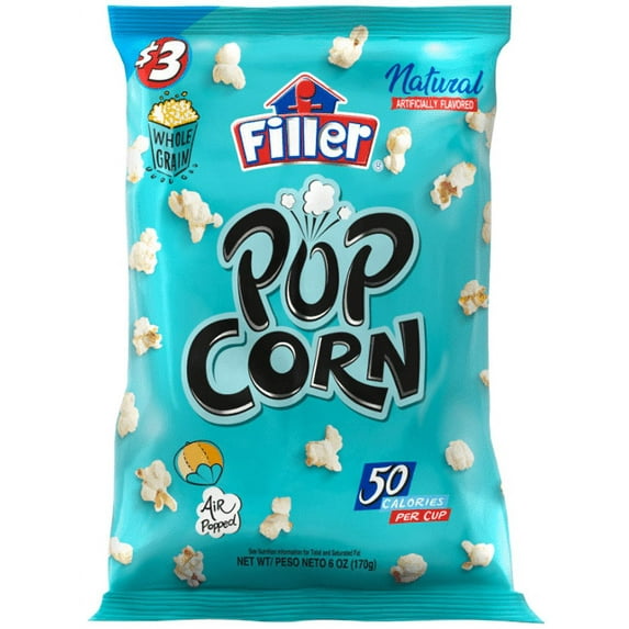 Filler Sea Salt Popcorn 6 oz. Bag, Single Serve, Shellfish-Free, Contains Gluten