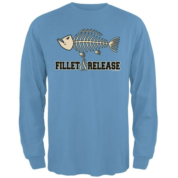 Fillet And Release Mens Long Sleeve T Shirt Carolina Blue 2XL