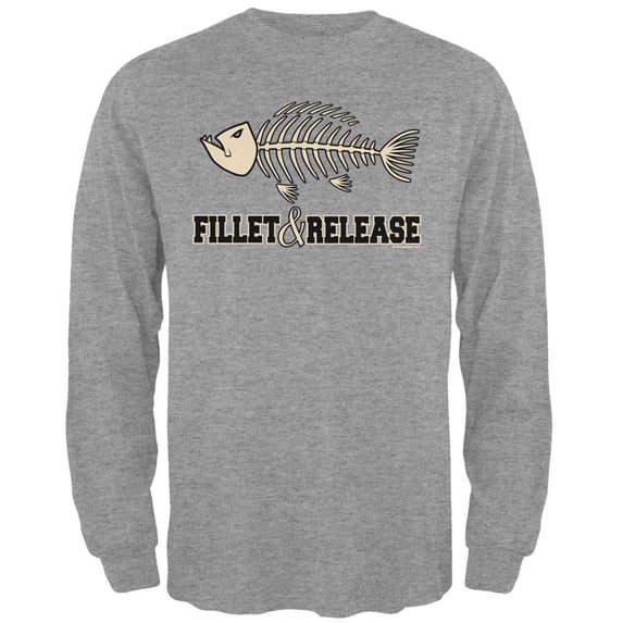 Fillet And Release Mens Long Sleeve T Shirt Heather 2XL