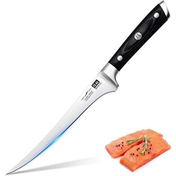 Fillet Knife 7 Inch- Ed Deboning Fish and Meat Boning Knife, Professional Super Sharp Knives Made of rman Stainless Steel with Full Tang Handle