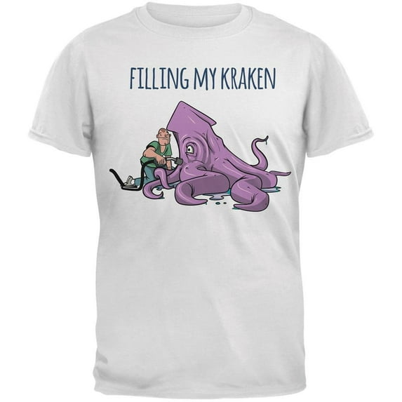 Filling My Kraken White Adult T-Shirt - X-Large