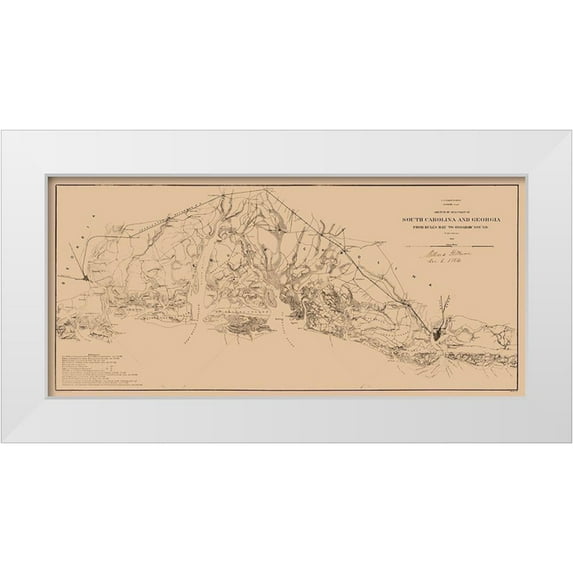 Fillmore 24x13 White Modern Wood Framed Museum Art Print Titled - South Carolina Sea Coast - Fillmore 1863