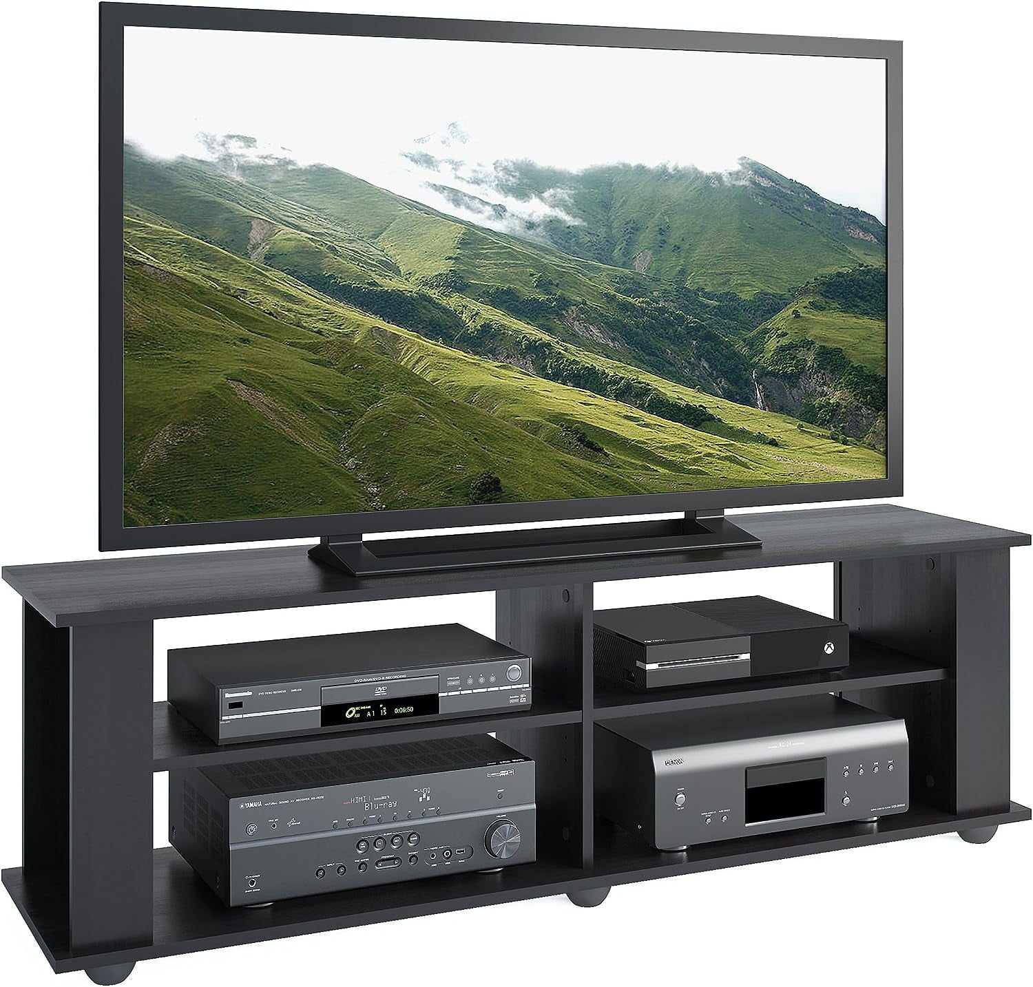 Ravenwood Black 62" Media Console with Adjustable Shelves