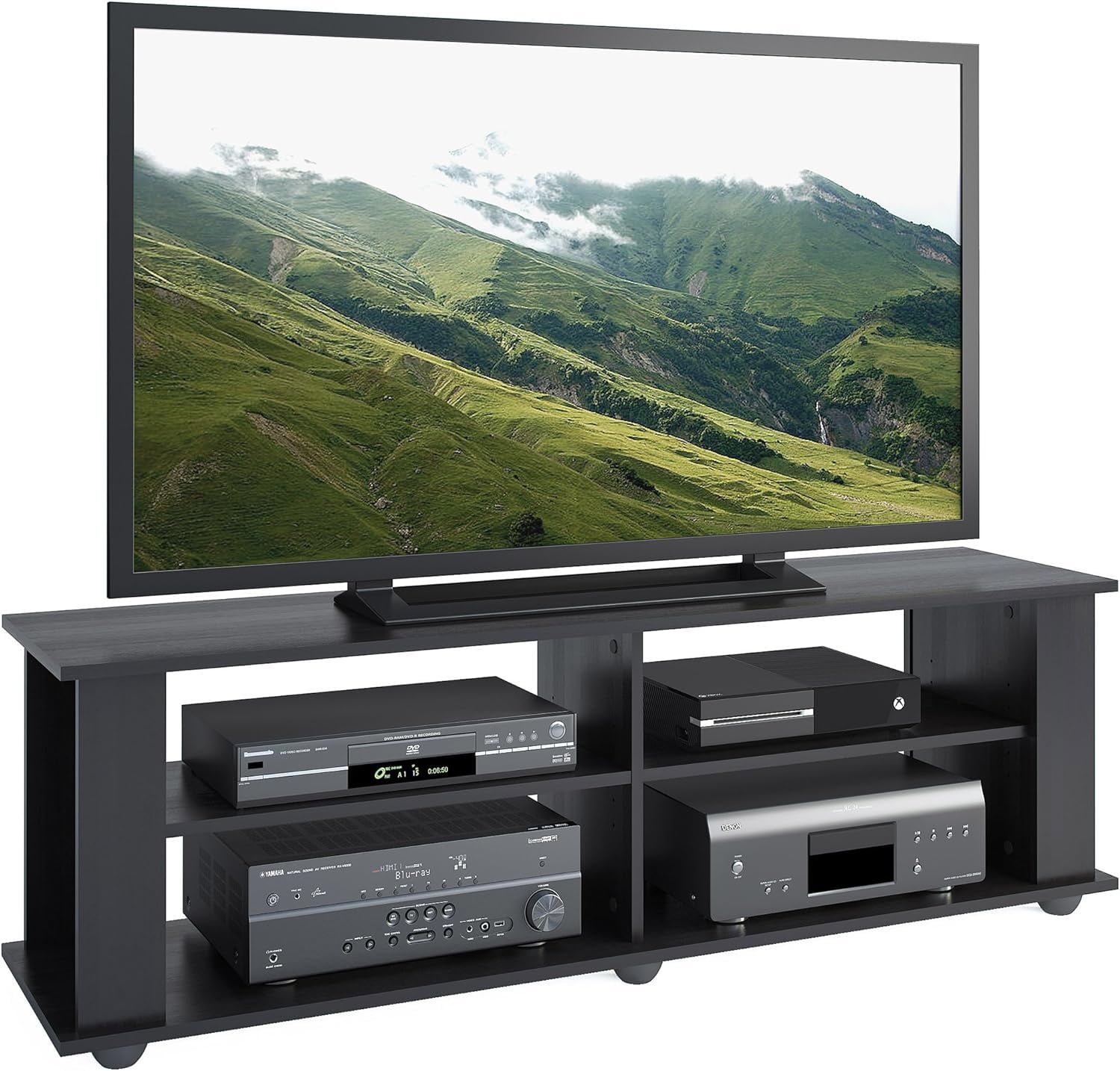 Ravenwood Black 62" Media Console with Adjustable Shelves