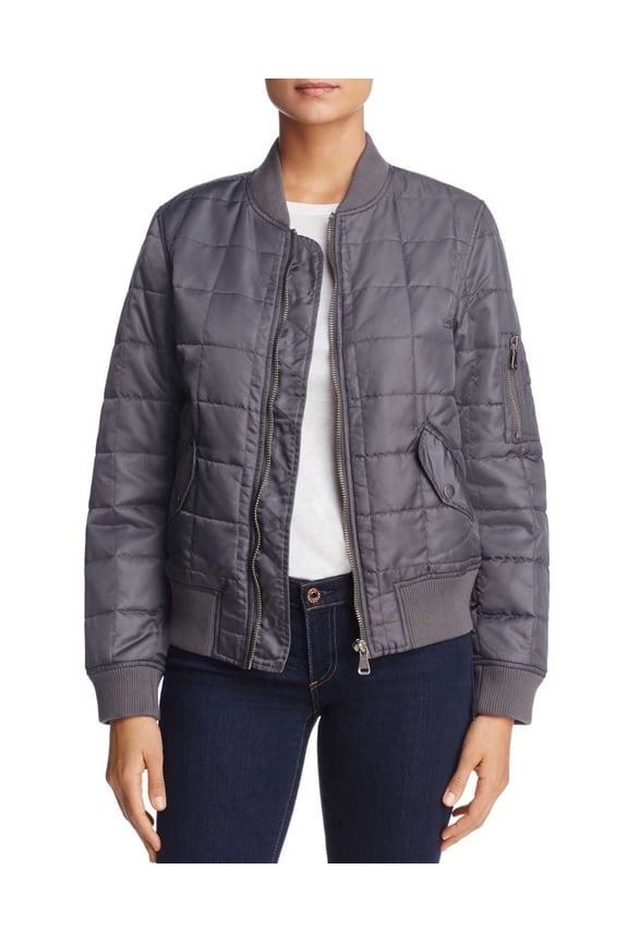 Women’s Quilted Bomber Jacket, Charcoal, X-Small