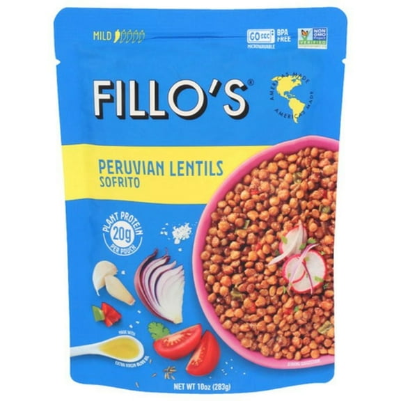 Fillo's Peruvian Lentils Beans And Sofrito 10 oz Pack of 4
