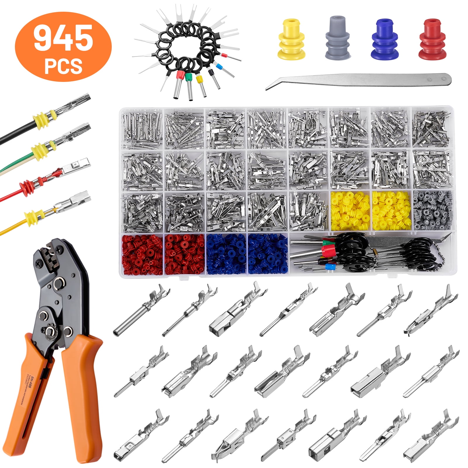Filluck 945PCS Pin Connector Kit, Car Electrical Wire Connectors ...