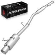 Filluck Cat-Back Exhaust System for 1995-1998 Nissan 240SX S13 S14 2.4L, T304 Stainless Steel Performance Muffler Kit, Mandrel Bent Bolt-On Pipe with 4" Muffler Tip