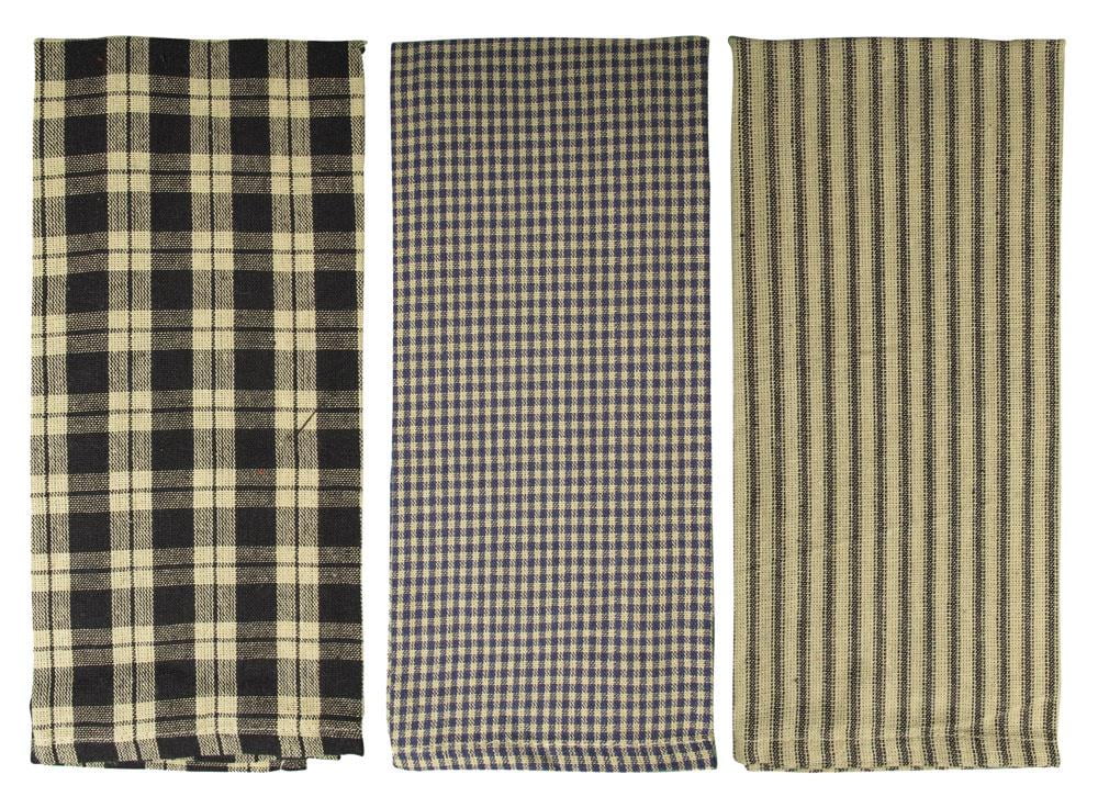 Fillurbasket Farmhouse Kitchen Towels, Black and Striped Buffalo Checked Plaid, 3 Count - Walmart.com