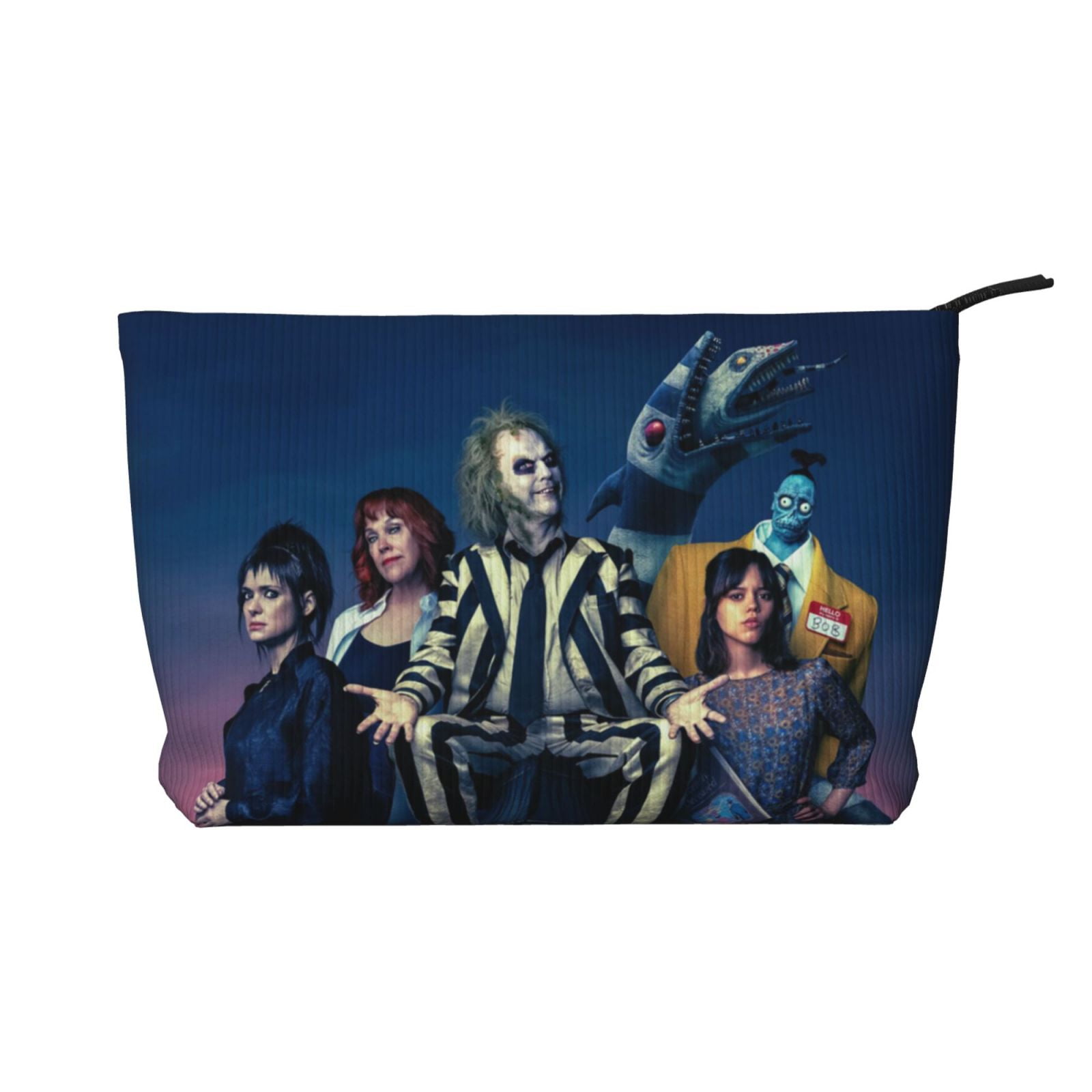 Film Beetlejuice Corduroy Makeup Bag Organizer Cosmetic Bag Travel