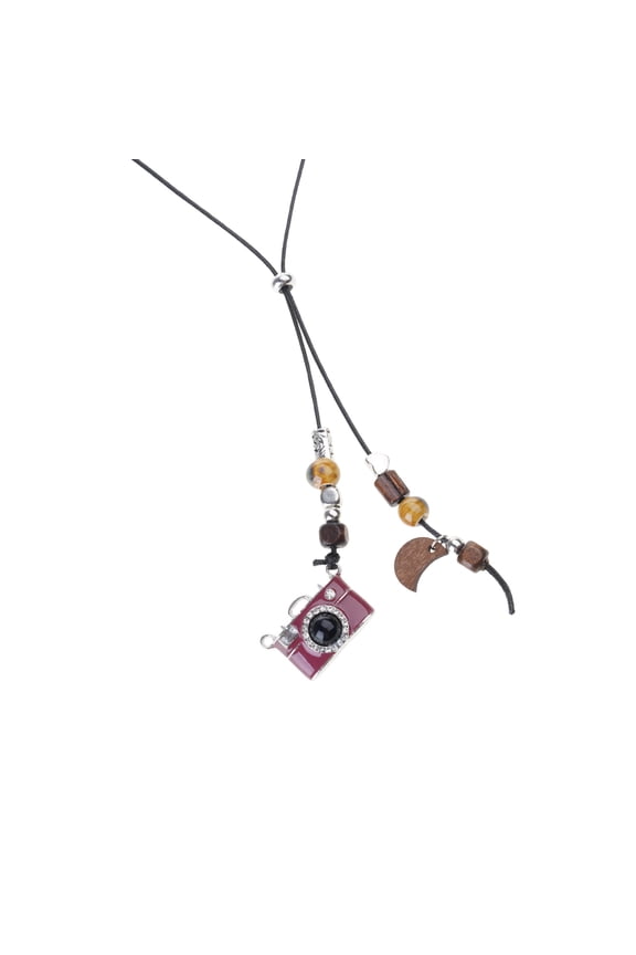 Film Camera Pendant Necklace With Adjustable Chain Enameled Craftsmanship Jewelry Accessory Gift For Women Men