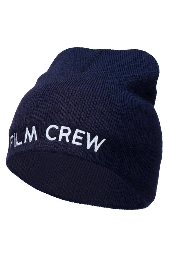 Film Crew Embroidered Short Beanie - Navy OSFM