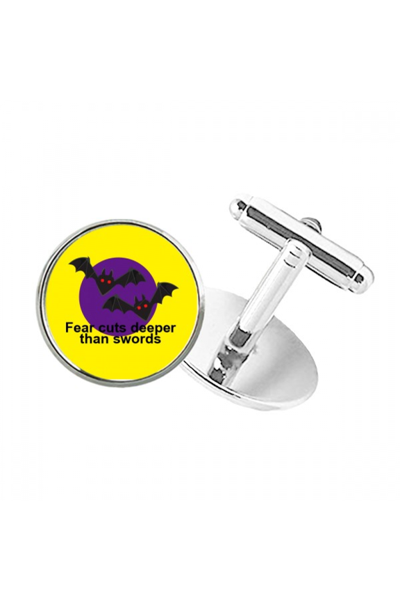 Film Dialogue Fear s Wound Round Button Cuff Clip Stud Cufflinks
