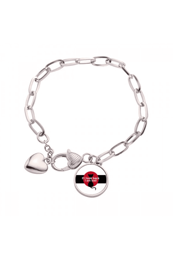 Film Dialogue Never Look Back Heart Chain Bracelet Jewelry Charm Fashion