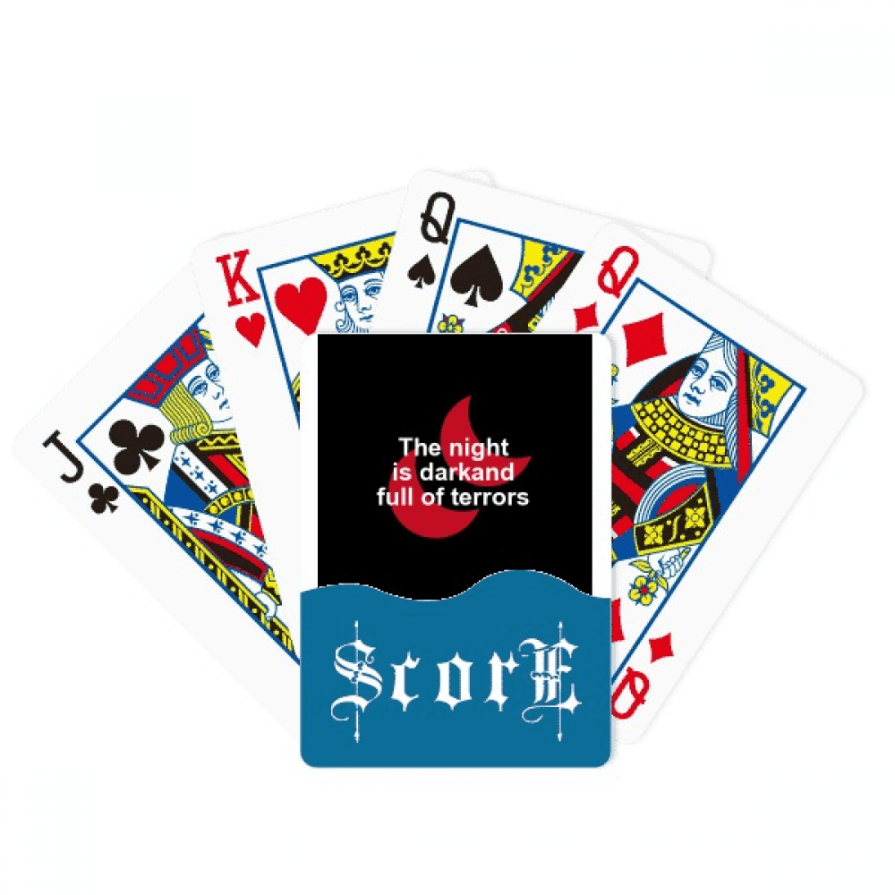 Film Dialogue Night Dark Terrors Score Poker Playing Card Index Game