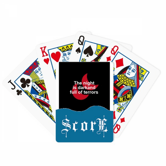 Film Dialogue Night Dark Terrors Score Poker Playing Card Index Game