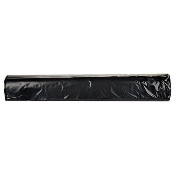 Unbranded Plastic Sheeting Roll - Low-Density Polyethylene, 4 Mil - 10' x 100', Black