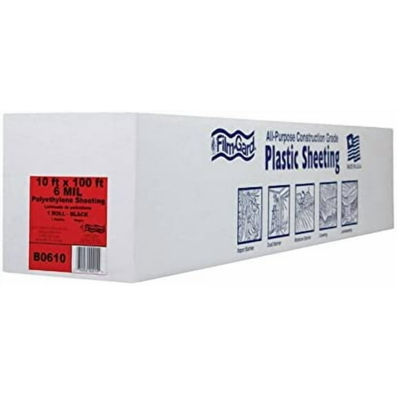 Film-Gard Plastic Sheeting 6 mil x 10 ft. W x 100 ft. L Polyethylene Black