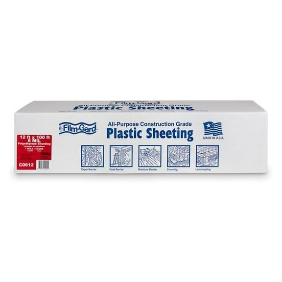 Film-Gard Plastic Sheeting 6 mil x 12 ft. W x 100 ft. L Polyethylene Clear