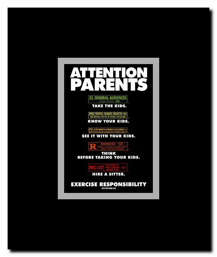 Film Ratings Framed Movie Poster