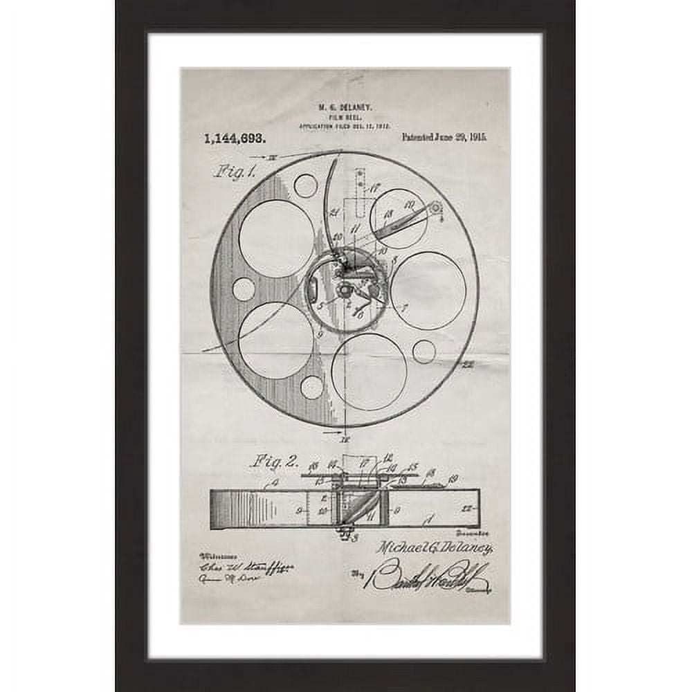 "Film Reel 1915 Old Paper" Framed Painting Print
