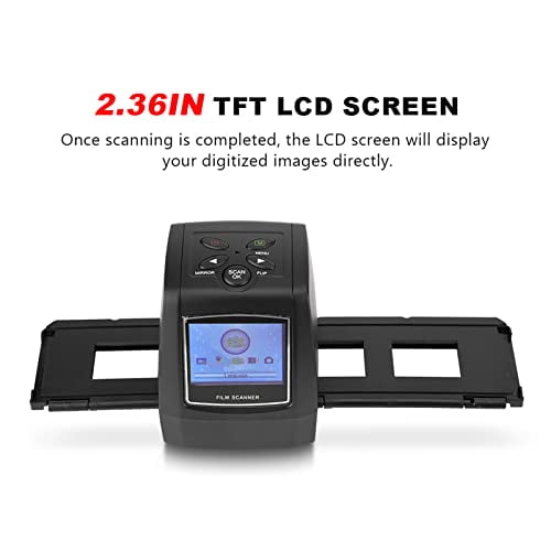 Film Scanner Slide Viewer, Converts 35mm 135 Films/Slides/Negatives to Digital JPG Photos, Support Storage MMC Card, with 2.36in TFT LCD Screen, USB Powered