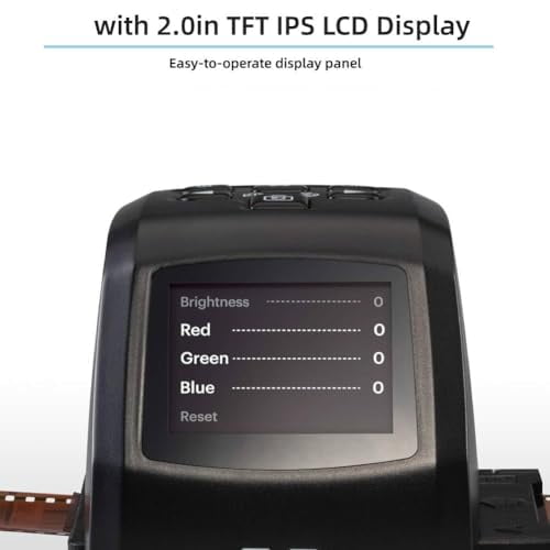 Film Slide Scanner 22MP with 2.0in TFT IPS LCD Display Convert 135 126 110 8 mm Films Slides to Negatives Color Black White JPG Photos for Vista for Windows