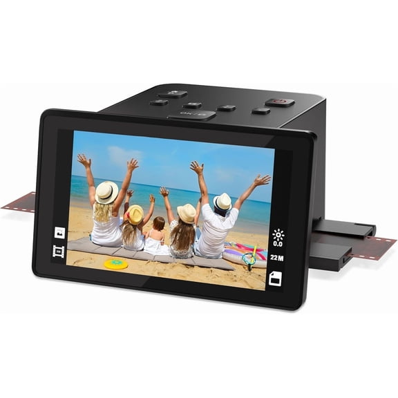 Film and Slide Scanner - Convert 35mm, 126, 110 Film Negatives & Slides to 22MP Digital Photos - Negative Scanner with 5" LCD, Easy-Load Inserts -  Convert Negatives & Slides