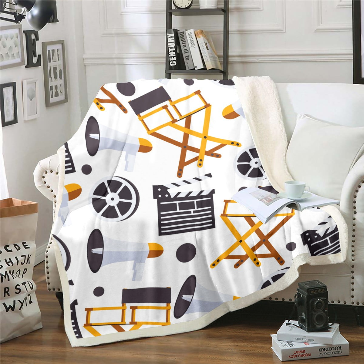 Film Theme Decor Blanket Home Theater Decor Throw Blanket for Family