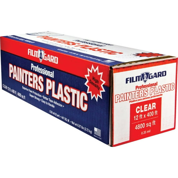 Film-gard 12' X 400' Clear Professional Painter's Plastic Sheeting, 0.35 Mil